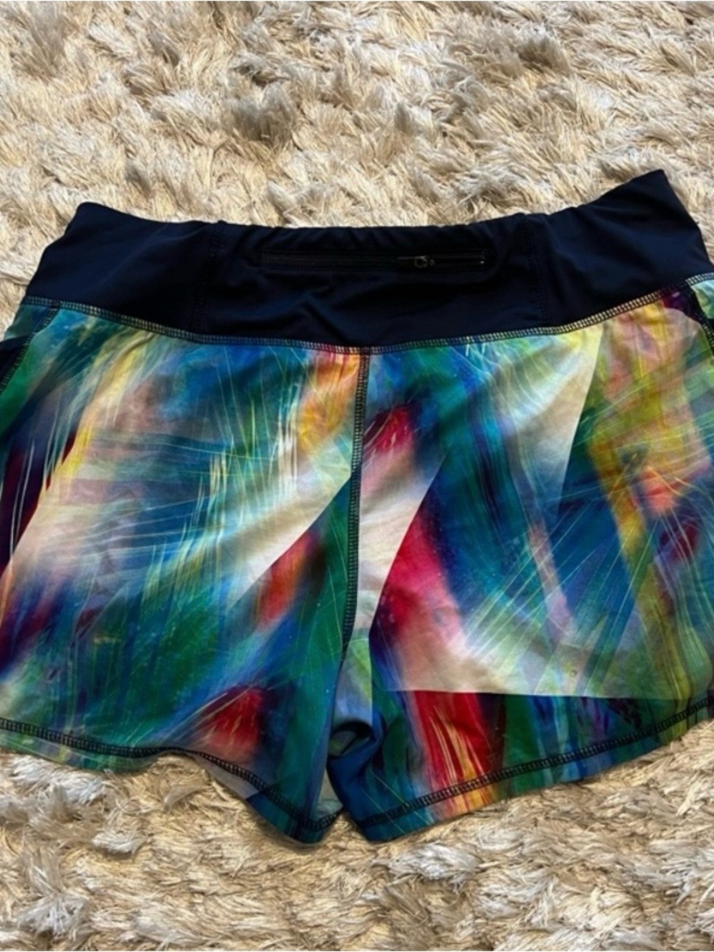 Athleta Multicolor Athletic Shorts with Black Waistband
